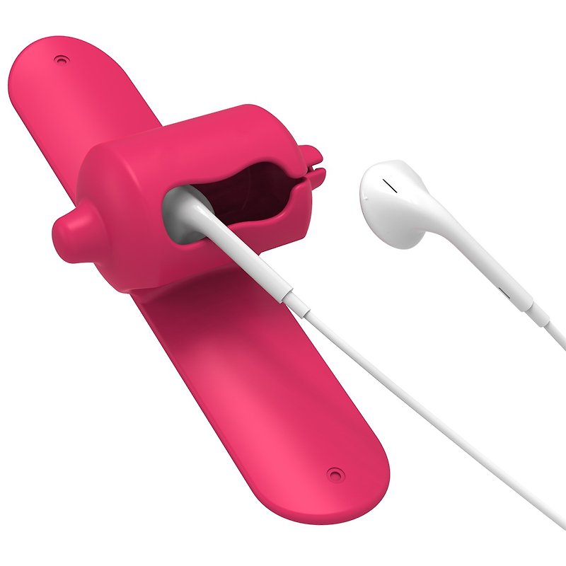 Snappy 2.0 耳机收纳卷线器-霓虹桃 - 耳机 - 硅胶 红色