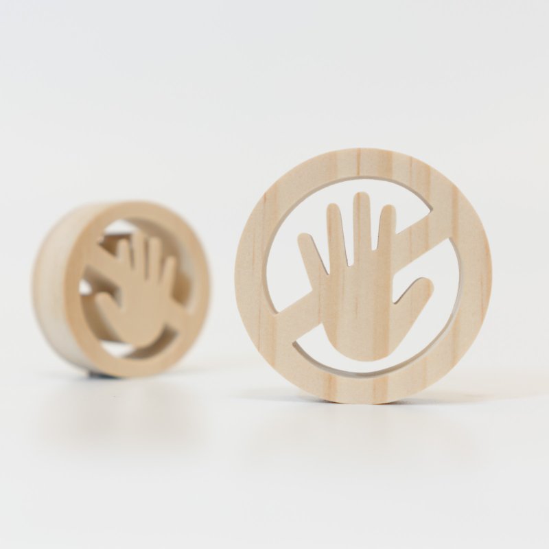 wagaZOO厚切造型积木 图形系列－禁止 - 摆饰 - 木头 卡其色