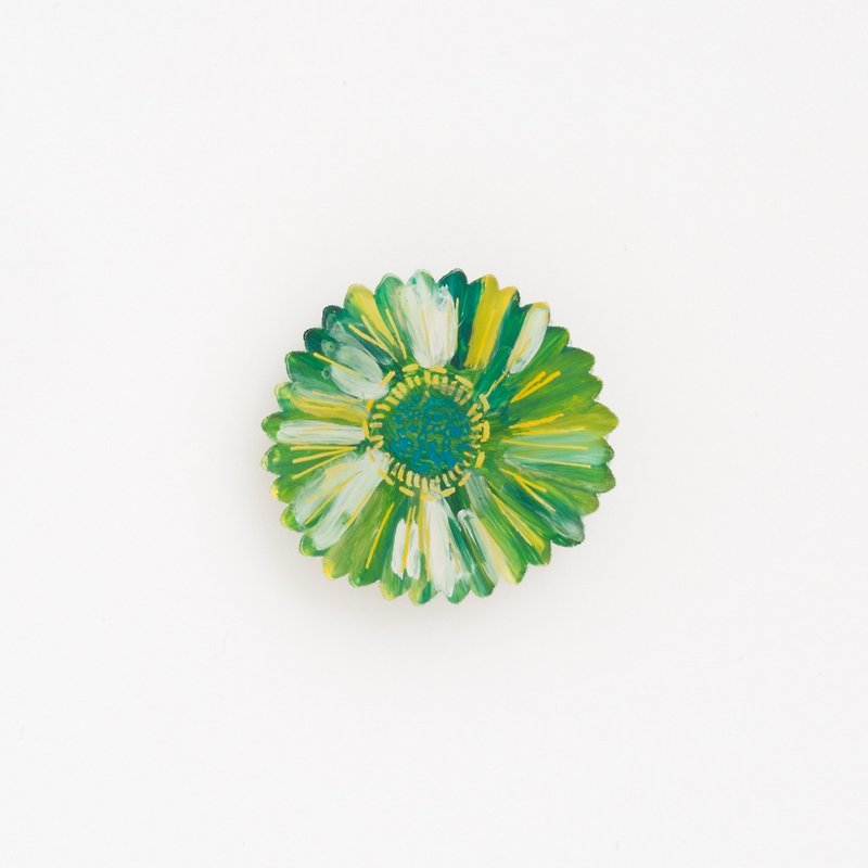 絵のブローチ【花】 - 胸针 - 压克力 绿色