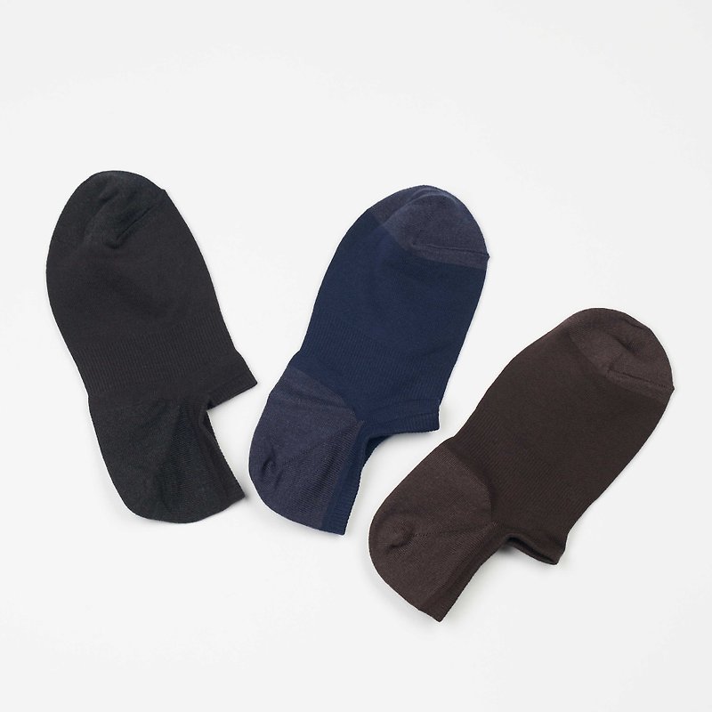 TECHWEAR-除臭机能隐形袜-两入组-藏青/深灰/深咖啡不挑色 - 袜子 - 棉．麻 多色