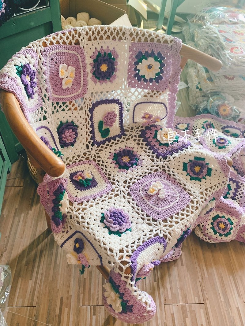 紫藤毯沙发毯成品 - 被子/毛毯 - 棉．麻 