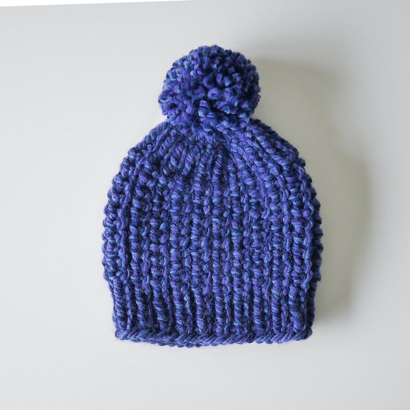 织毛帽-蓝紫色-附手绘包装 - 帽子 - 羊毛 蓝色