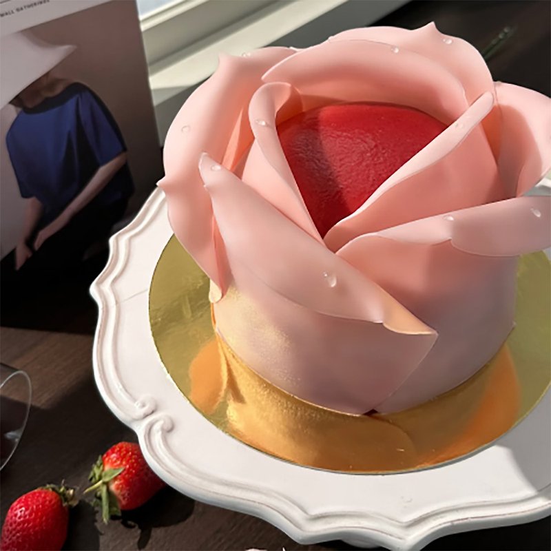 【法布甜】顶级玫瑰花蛋糕850g(含运) - 蛋糕/甜点 - 新鲜食材 白色