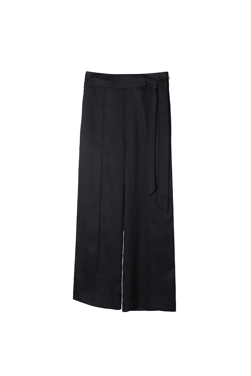 舒适绑带长裤 - 黑色 - 女装长裤 - 环保材料 黑色
