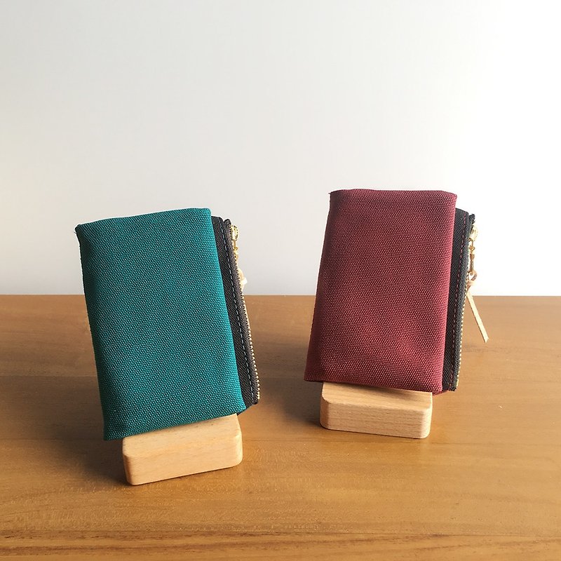 极简帆布钱包 - 5 色可选 - 零钱包 - 棉．麻 红色