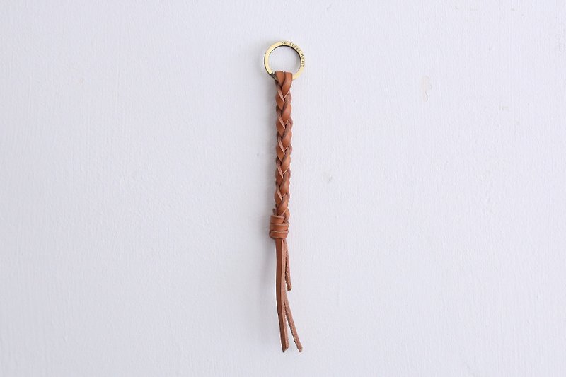 编织钥匙环 原皮色 - 钥匙链/钥匙包 - 真皮 