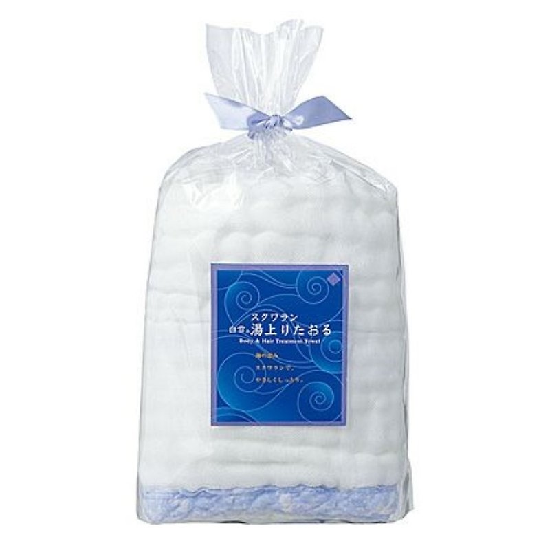 白雪角鲨烷保湿巾 (加大) / 蓝 - 毛巾浴巾 - 其他人造纤维 白色