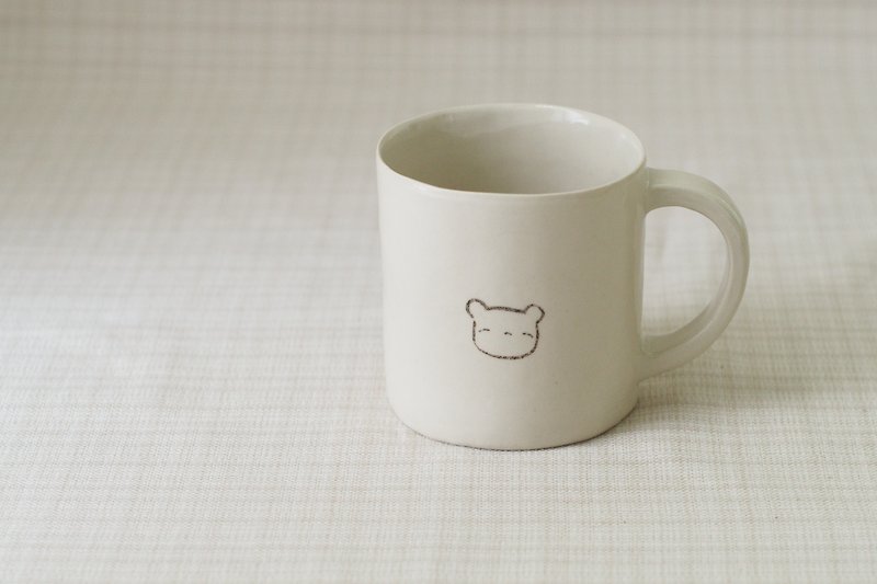 White bear Ceramic Mug Lamud 230ml. - 咖啡杯/马克杯 - 陶 白色