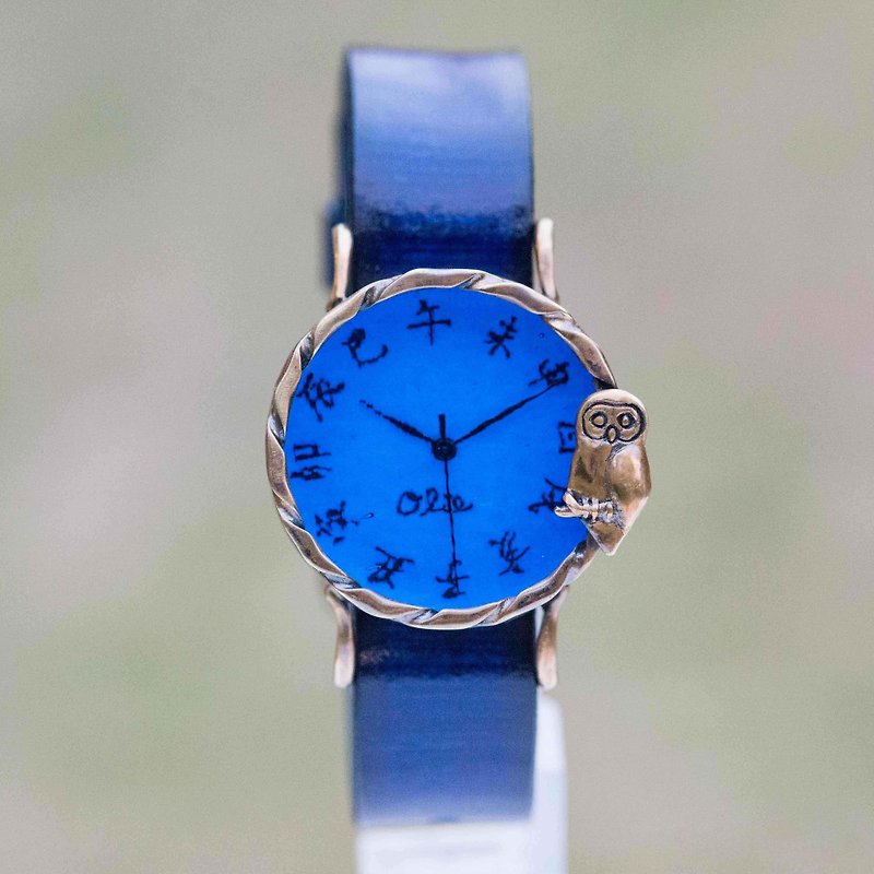 夜のふくろう腕時計M瑠璃江戸 - 女表 - 其他金属 蓝色