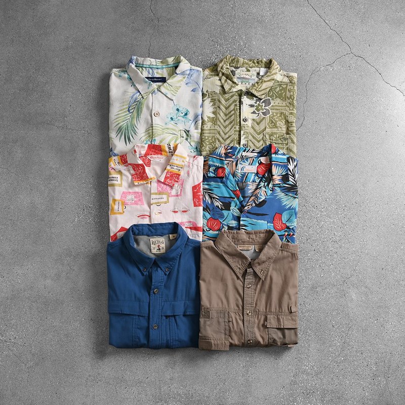 Vintage Shirts 古着衬衫 / 古巴领衬衫、夏威夷衬衫、保龄球衬衫 - 男装衬衫 - 棉．麻 多色