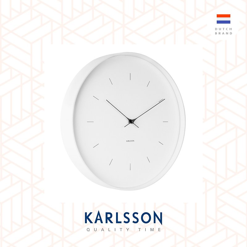 荷兰Karlsson wall clock 37.5cm Butterfly Hands large white - 时钟/闹钟 - 其他金属 白色