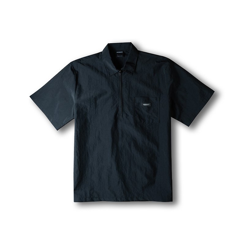 HARBOR half-zip sleeve shirt - 男装衬衫 - 棉．麻 
