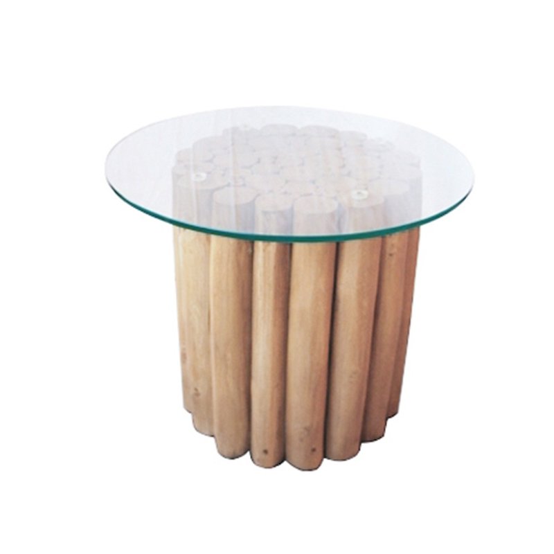柚木粗枝玻璃边桌END Table - 其他家具 - 木头 