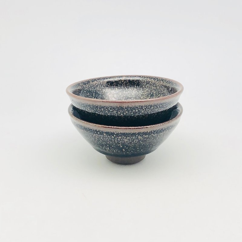 天目茶盏对组 - 花瓶/陶器 - 陶 黑色