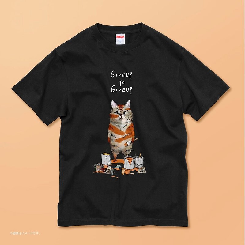 The cat who wants to be a tiger./コットンTシャツ - 女装 T 恤 - 棉．麻 白色