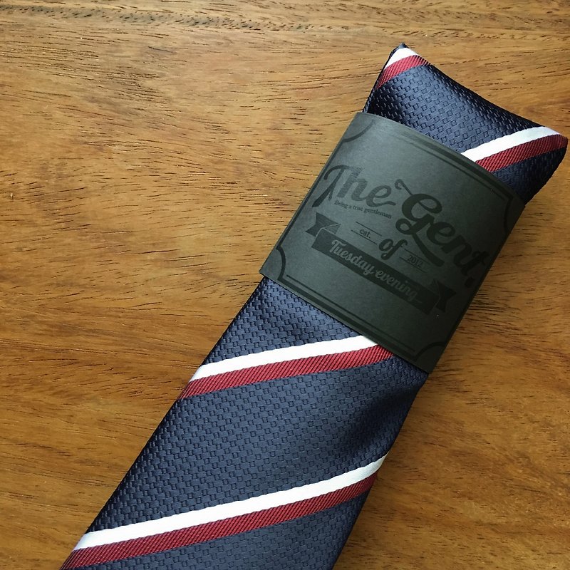 The GENT Steel Navy Pin Stripe Necktie - 领带/领带夹 - 聚酯纤维 蓝色
