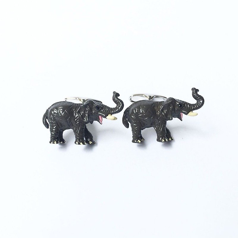动物款 手工精细大象袖扣 Elephant Cufflink - 袖扣 - 其他金属 