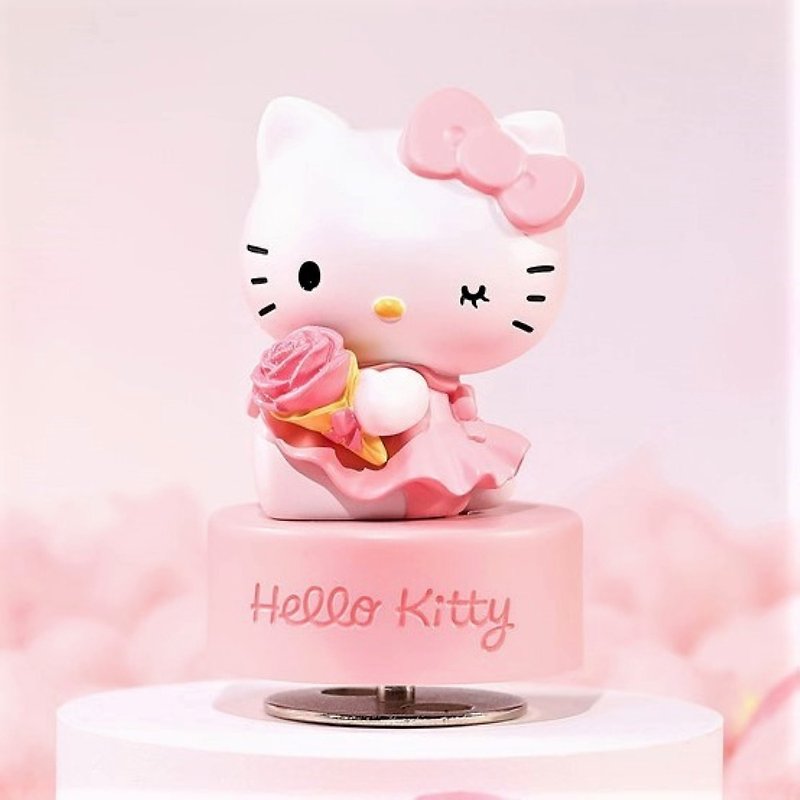 Hello Kitty 玫瑰花 音乐盒 生日结婚情人节圣诞交换礼物 - 摆饰 - 玻璃 