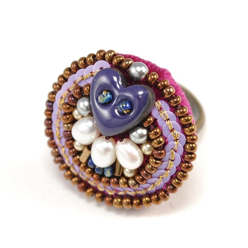 戒指 purple statement ring, sparkly ring, gorgeous ring, free ring 16 - 戒指 - 玻璃 紫色