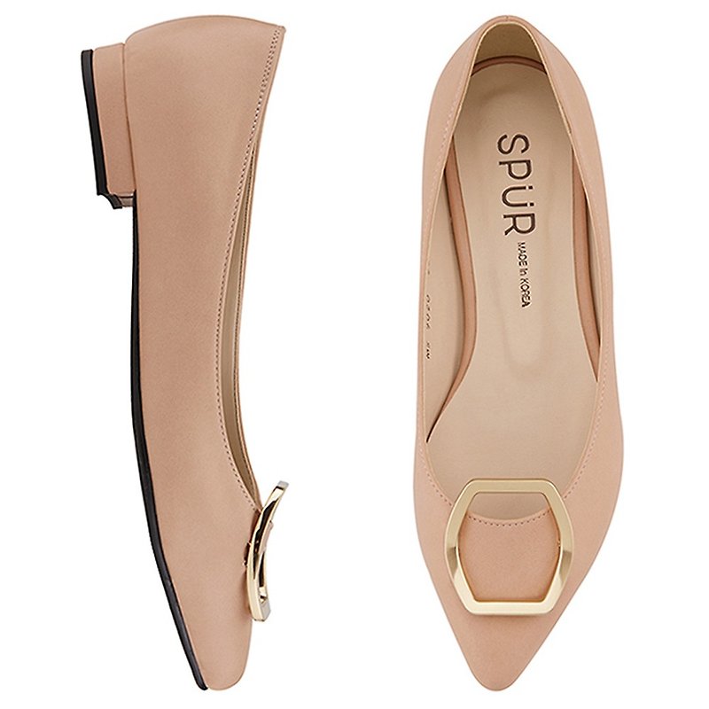 PRE-ORDER – SPUR 青铜六角形平底鞋 MS9020 BEIGE - 女款休闲鞋 - 其他材质 