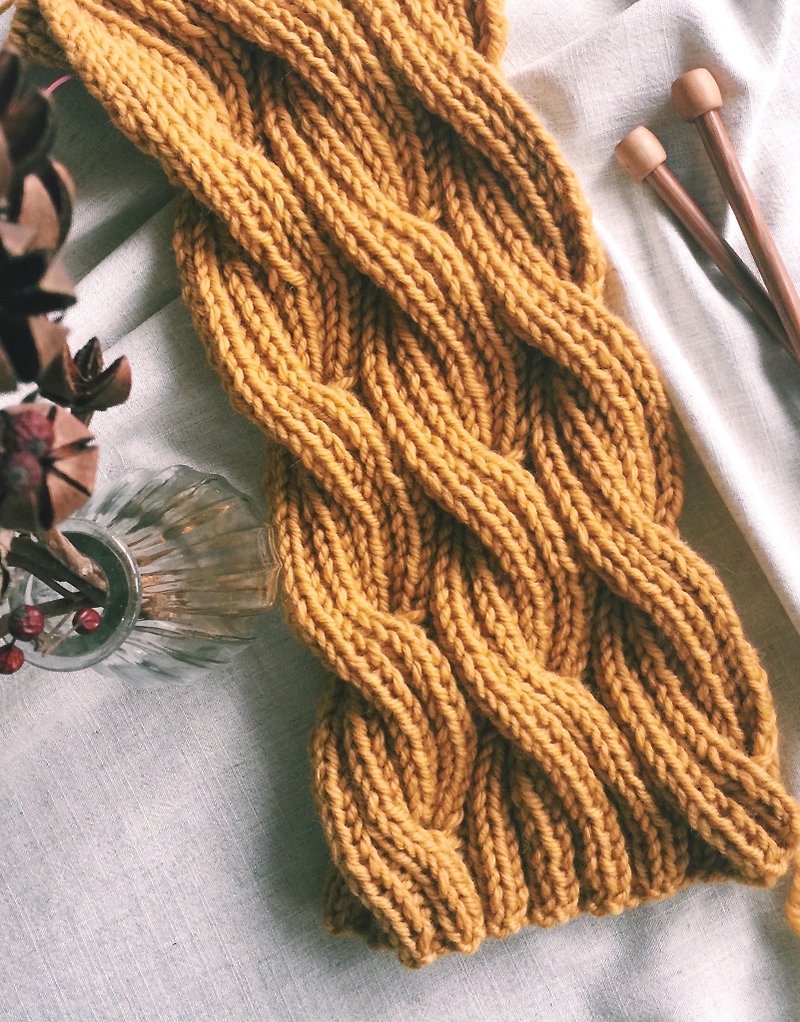 材料包 双面麻花波浪围巾 棒针编织材料包 - 编织/刺绣/羊毛毡/裁缝 - 其他人造纤维 