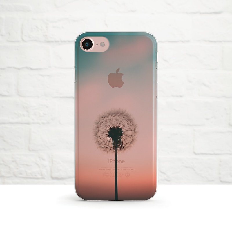 蒲公英-防摔透明软壳- iPhone 14, 14pro, 至iPhone SE,Samsung - 手机壳/手机套 - 硅胶 粉红色