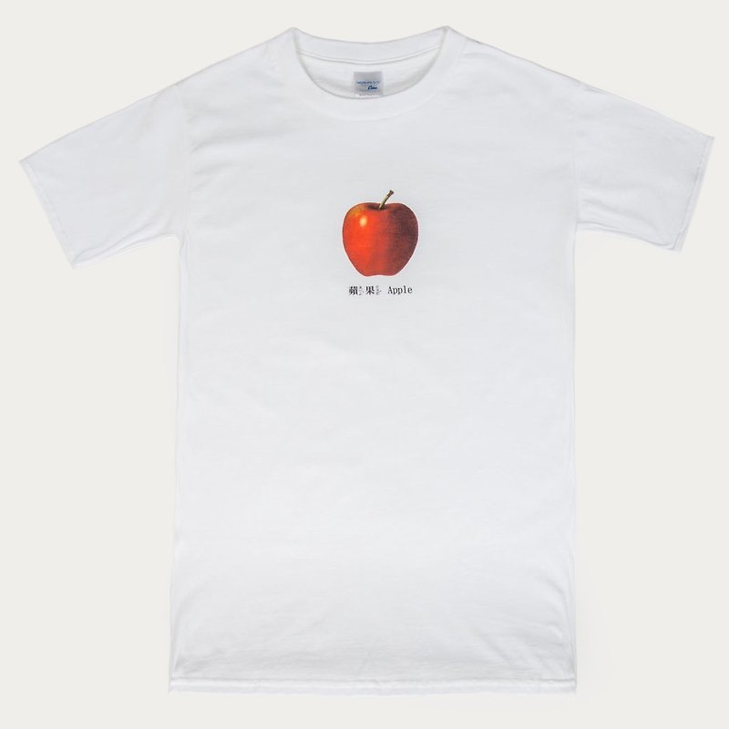 短袖T恤-苹果 Apple - 中性连帽卫衣/T 恤 - 棉．麻 红色