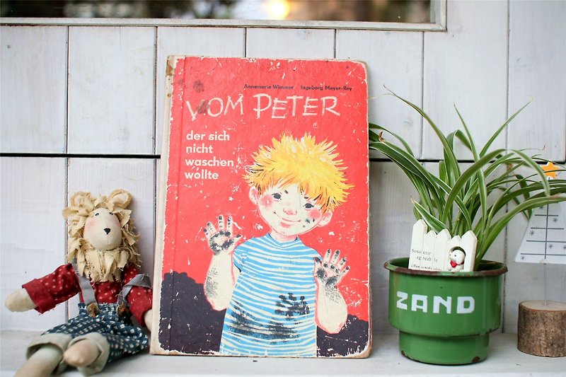 【好日恋物】德国vintage 收藏经典童书VOM PETER/圣诞红色礼物/拍摄道具 - 其他 - 纸 红色