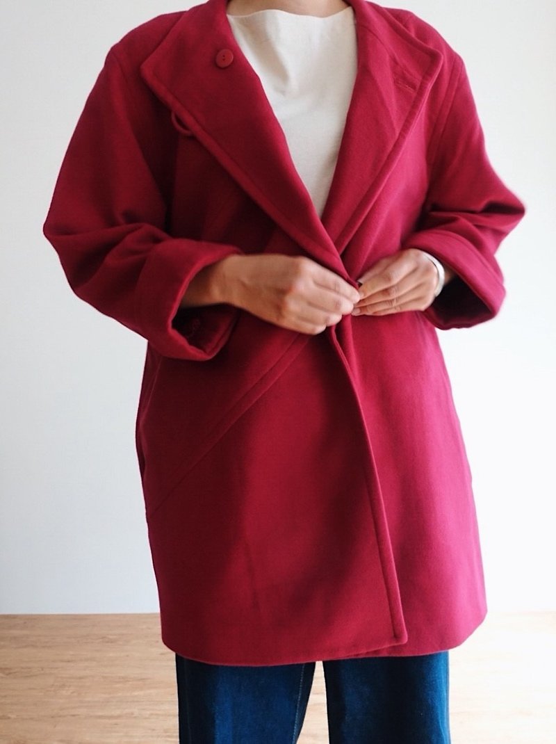 Vintage 大衣 / 毛料 no.19 - 女装休闲/机能外套 - 其他材质 红色