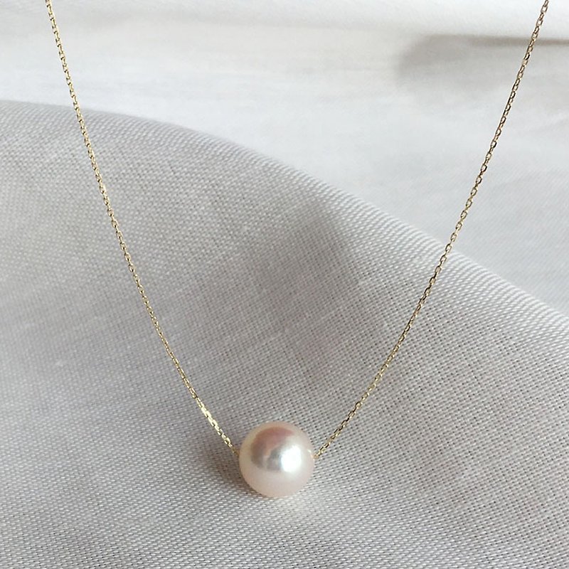 K10YG Akoya Pearl Necklace - 项链 - 珍珠 白色