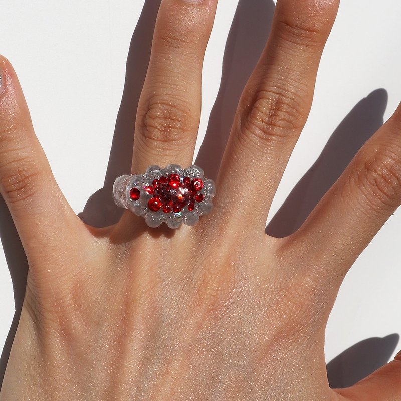 皇冠银 - 戒指 - 其他材质 红色