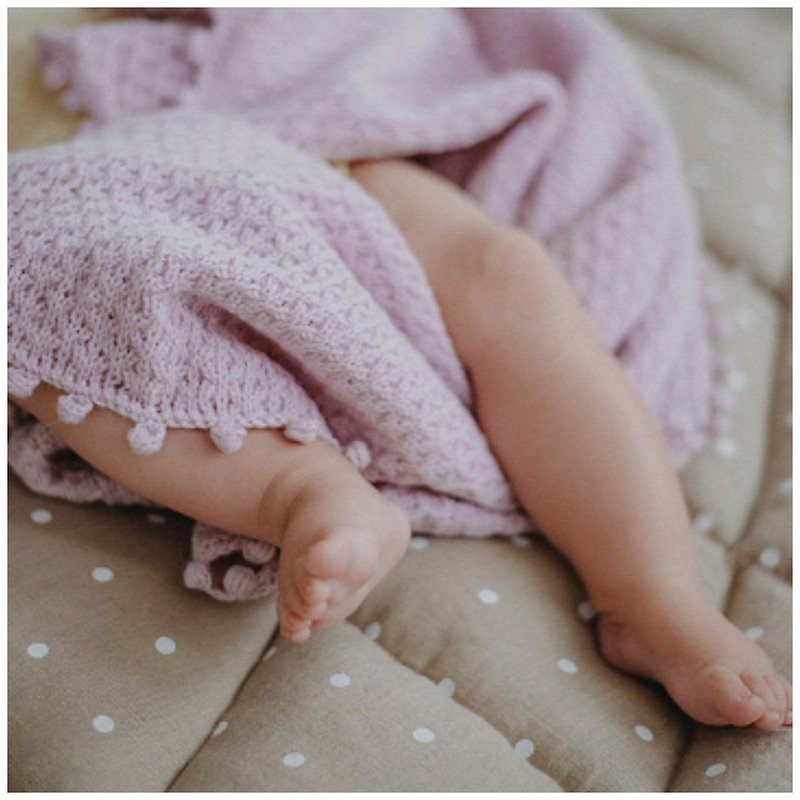 Pink soft knitted woolen blanket - alpaca and sheep wool - 婴儿床上用品 - 羊毛 粉红色
