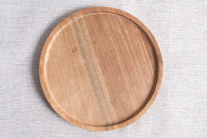 手工柚木圆托盘 - 厨房用具 - 木头 