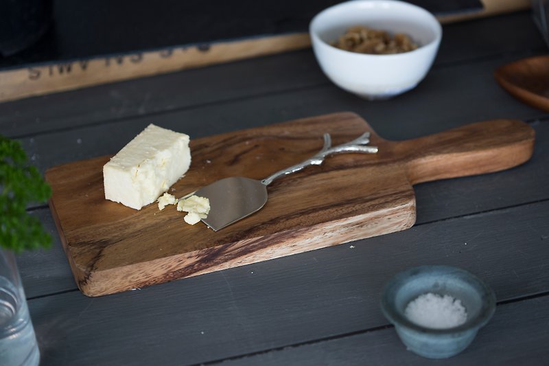 【绝版】单手把原木餐垫,面包盘+起司刀 - 英国The Just Slate Company - 厨房用具 - 木头 