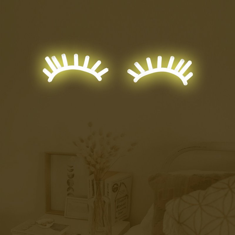 Eyelashes 霓虹灯 LED发光字 母亲节毕业礼物床头灯客制化手作 - 灯具/灯饰 - 压克力 透明