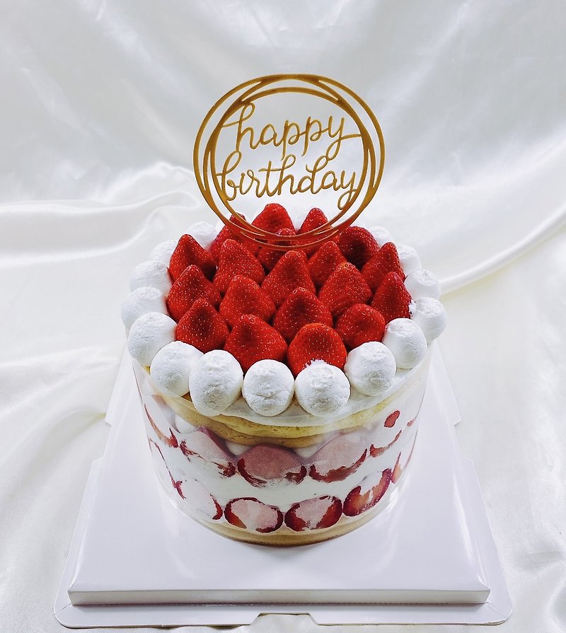 双层草莓圣代 定制蛋糕 生日蛋糕 季节限定 6 8寸 限台南面交 - 蛋糕/甜点 - 新鲜食材 红色