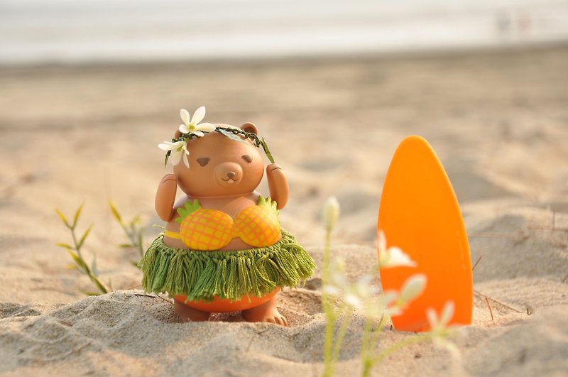 拉筋夏威夷草裙舞波罗熊 - 玩偶/公仔 - 塑料 多色