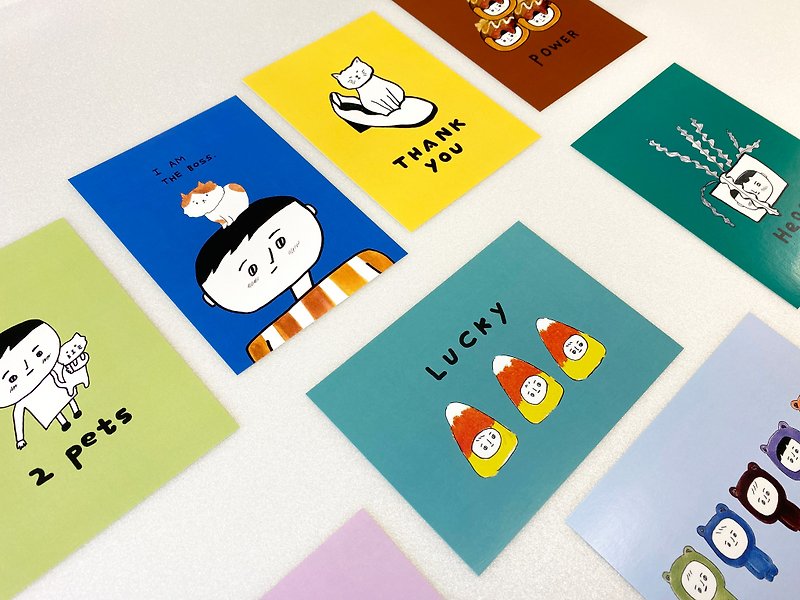 KENJI生活 双面彩色明信片 8种款式 独家插画  礼物卡片 表达心意 - 卡片/明信片 - 纸 多色