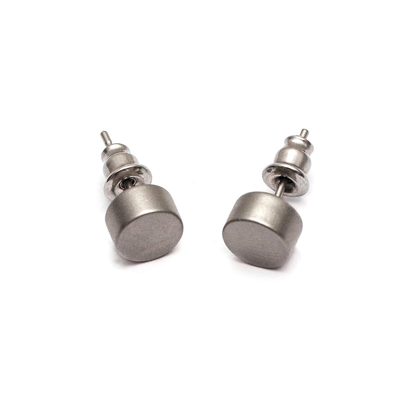 Recovery 厚圆形耳环 (雾银) - 耳环/耳夹 - 不锈钢 银色