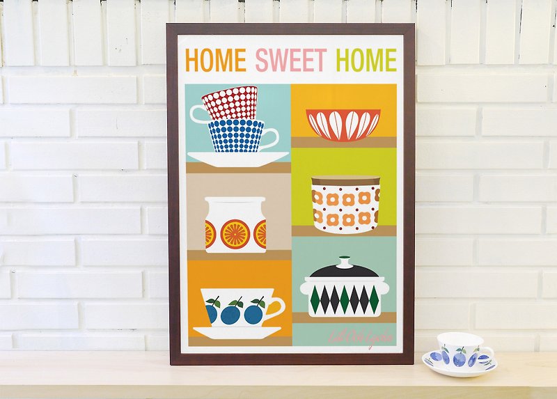 北欧复古简约海报 Home Sweet Home1号 原创可定制化挂画不含外框 - 海报/装饰画/版画 - 纸 橘色