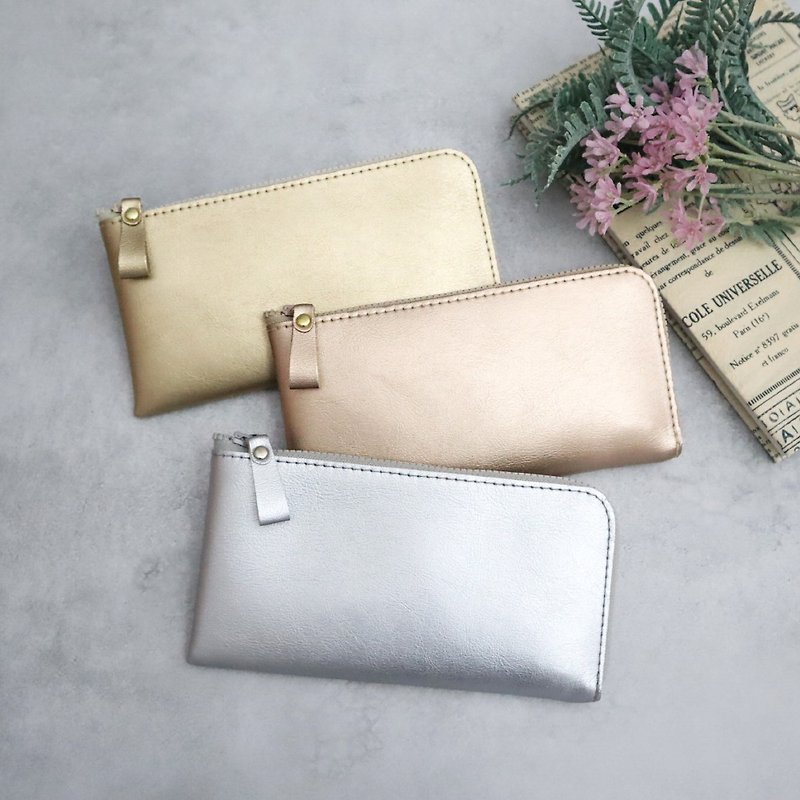 小さい薄型長財布  お札がピッタリはいる  小さく機能的で使いやすい 超軽量で水や傷に強い上質ヴィーガンレザー - 皮夹/钱包 - 其他材质 粉红色