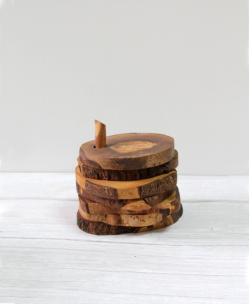 英国Naturally Med橄榄木板原木杯垫/桌垫/展示盘 - 杯垫 - 木头 咖啡色