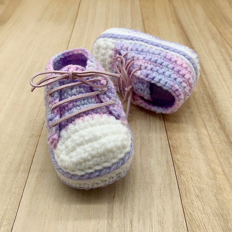 Stylish Baby Sneaker - Unicorn Crochet Shoes - Purple Handmade Toddler Booties - 童装鞋 - 压克力 多色