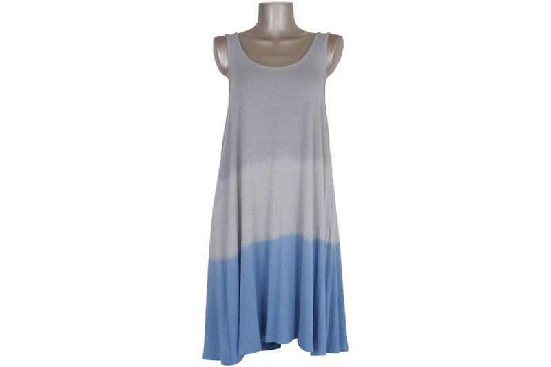 グラデーションタンクトップワンピース　ブルーグレー - 洋装/连衣裙 - 其他材质 蓝色