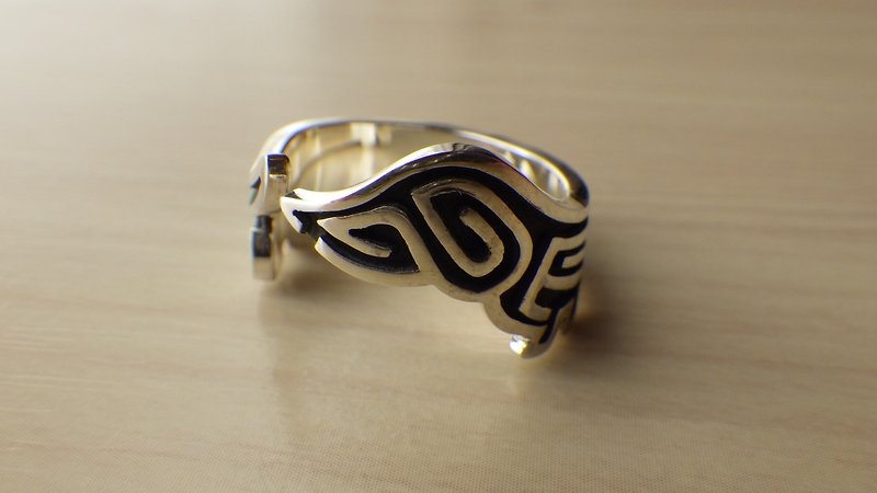 ダックスフンドのラビリンスリング - 戒指 - 其他金属 银色