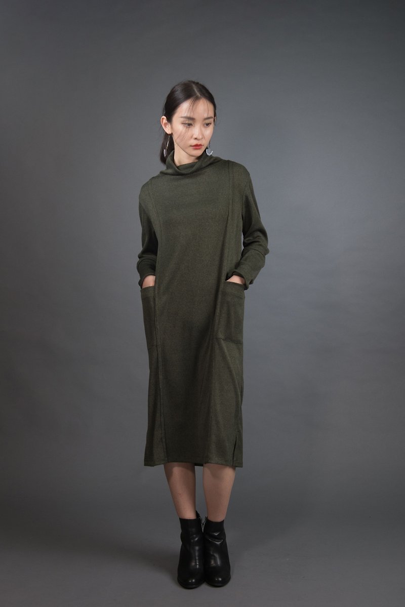 绿针织洋装 - 女装针织衫/毛衣 - 聚酯纤维 绿色