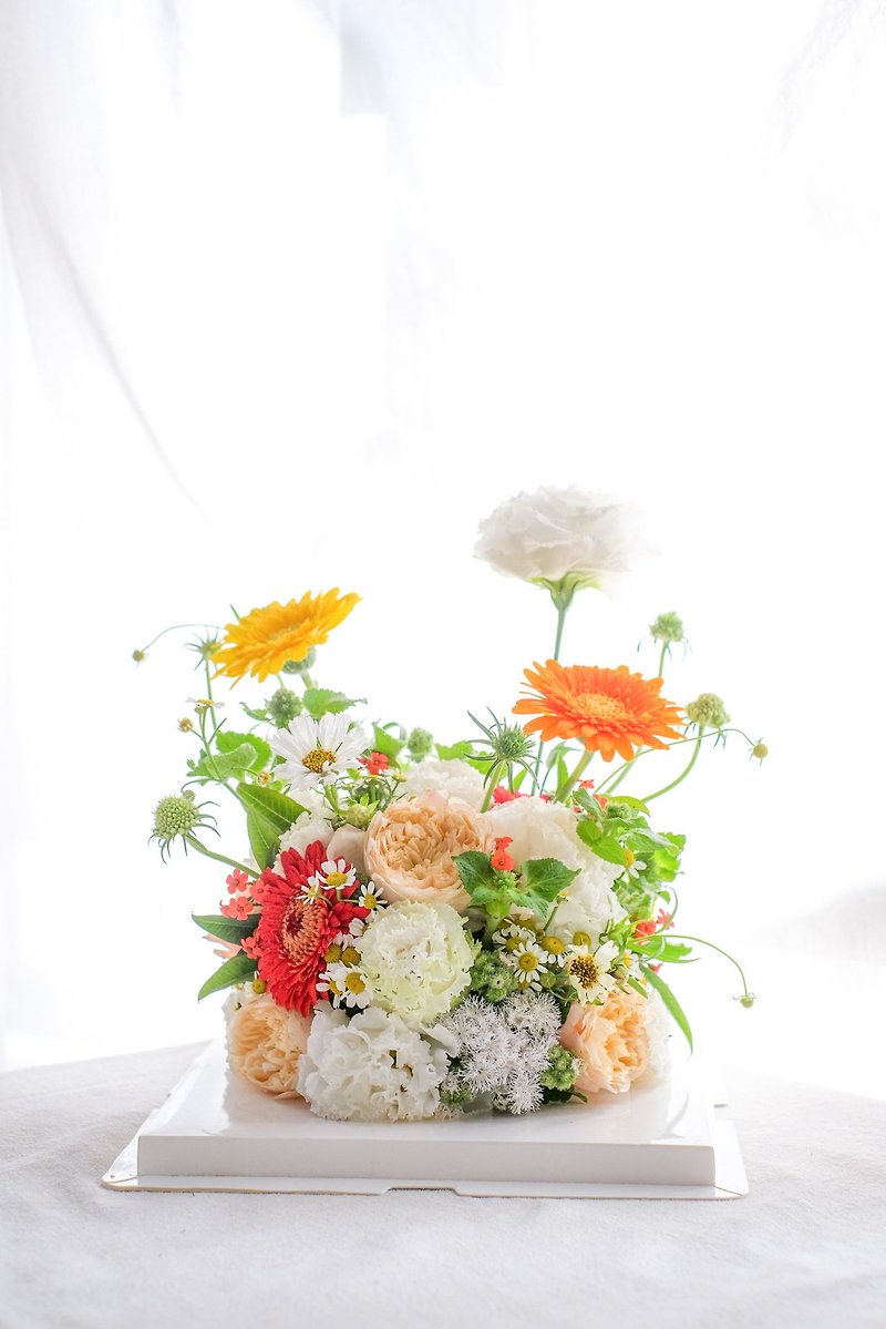 【可订制】野棉花房 鲜花蛋糕 - 干燥花/捧花 - 植物．花 多色