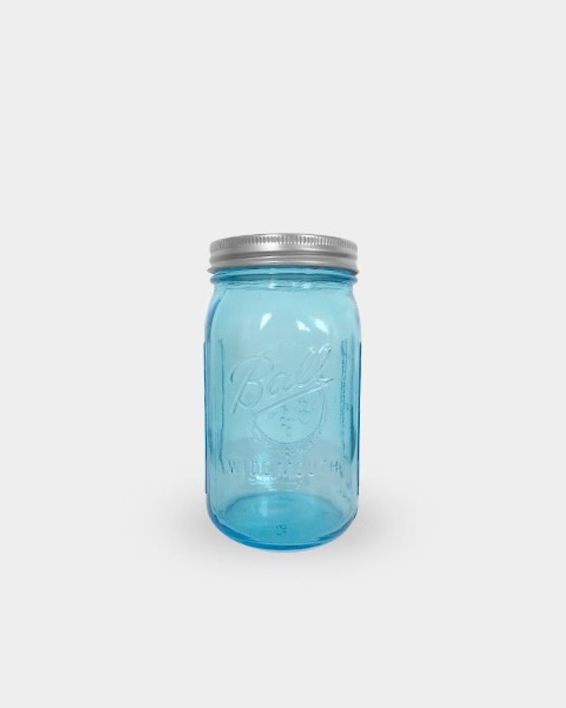 美国进口玻璃密封经典复刻_32oz蓝色宽口罐 - 咖啡杯/马克杯 - 玻璃 蓝色