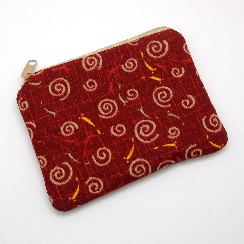 拉链零钱包/卡片包/钥匙包/耳机包/小物包 - (ZS-206) - 零钱包 - 棉．麻 红色