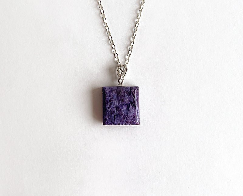 宝石系 天然矿石 17.5紫龙晶 925纯银 项链 - 项链 - 宝石 紫色